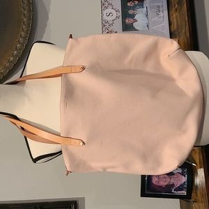 Charlie Middleton Leather Tote Bag with Zip Closure